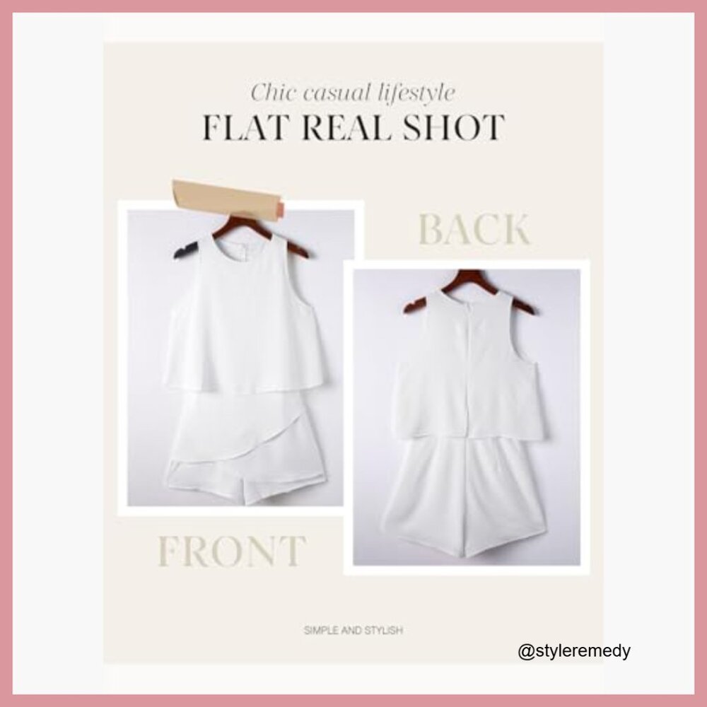 Polyester Sleeveless Romper with Ruffle Design - Picture 5 of 7